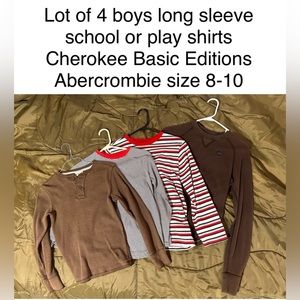 4 boys long sleeve school play shirts Cherokee Basic Editions Abercrombie s 8-10